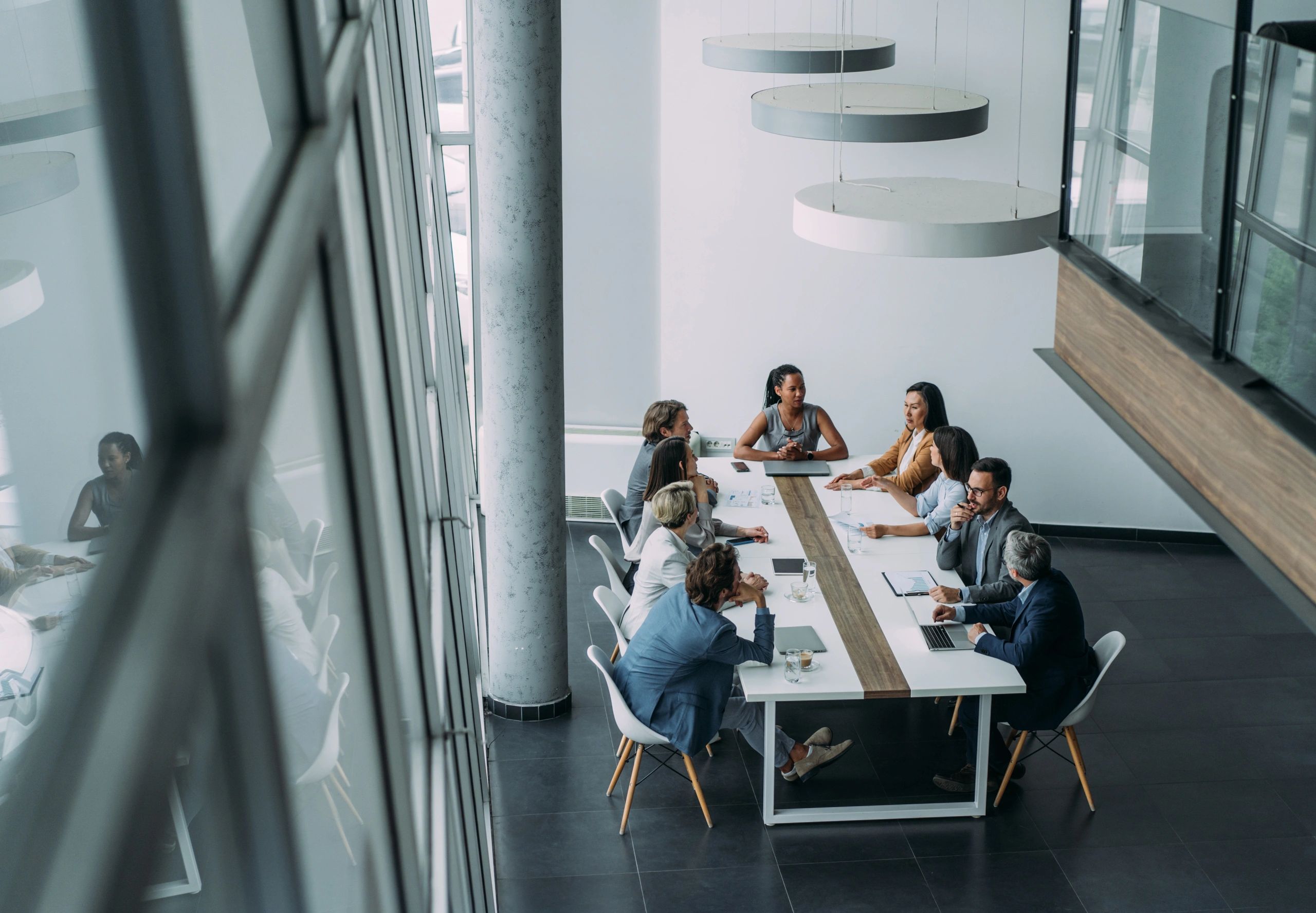 Business leaders meeting around a conference table